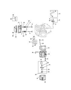 Kohler Sv710-3036 Head, Valve And Breather Diagram and Parts List for Z-FORCES46 (17AF5BHH-17AF5BHH010)(2011) Cub Cadet Lawn Tractor